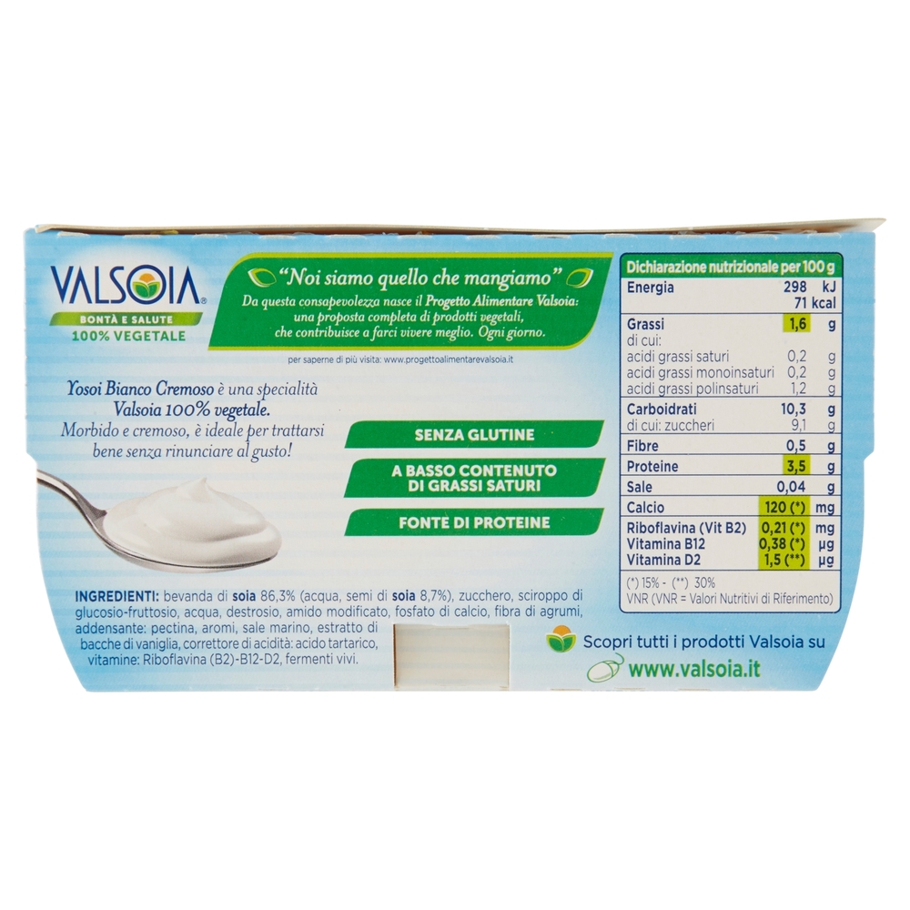Yogurt di Soia Bianco Cremoso, 2x125 g